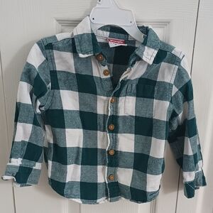 Wrangler Green Plaid Kids Shirt